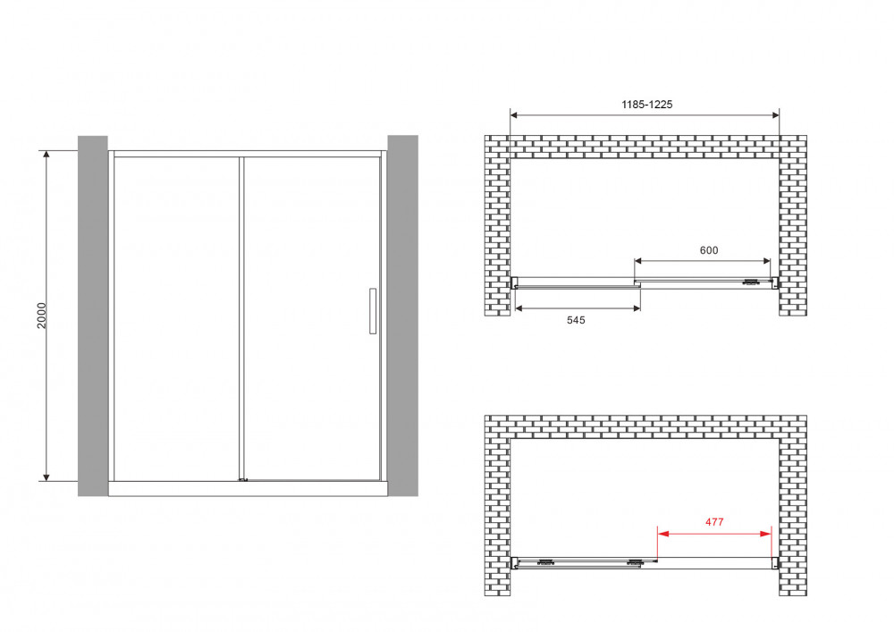 Душевая дверь Abber Komfort AG93120B 120x200