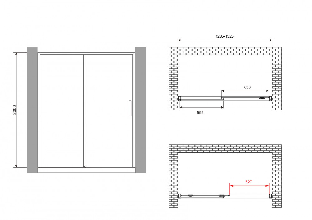 Душевая дверь Abber Komfort AG93130B 130x200