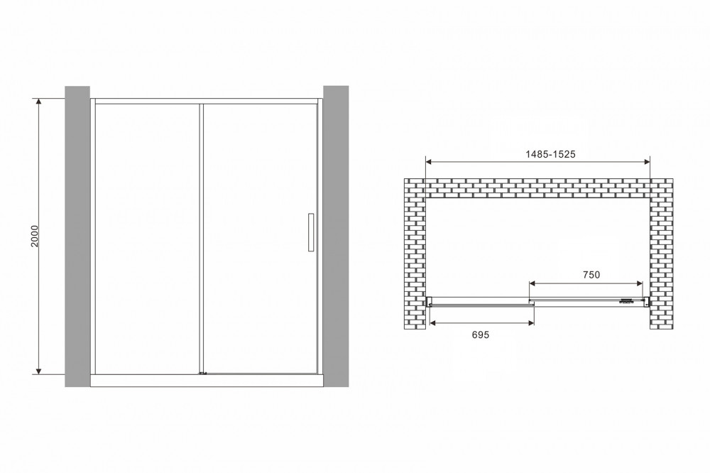 Душевая дверь Abber Komfort AG93150B 150x200