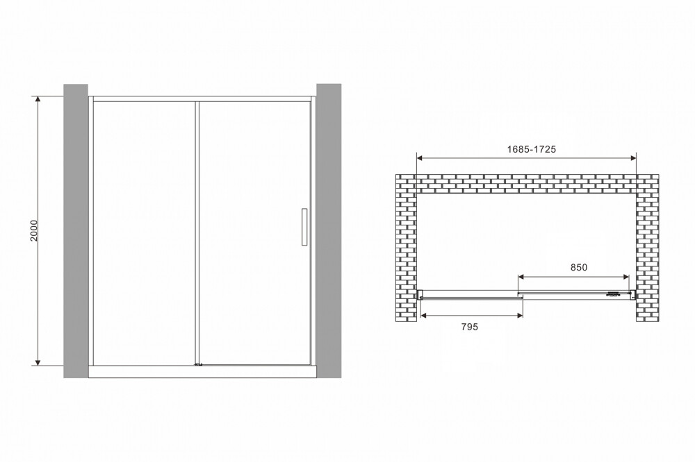 Душевая дверь Abber Komfort AG93170B 170x200