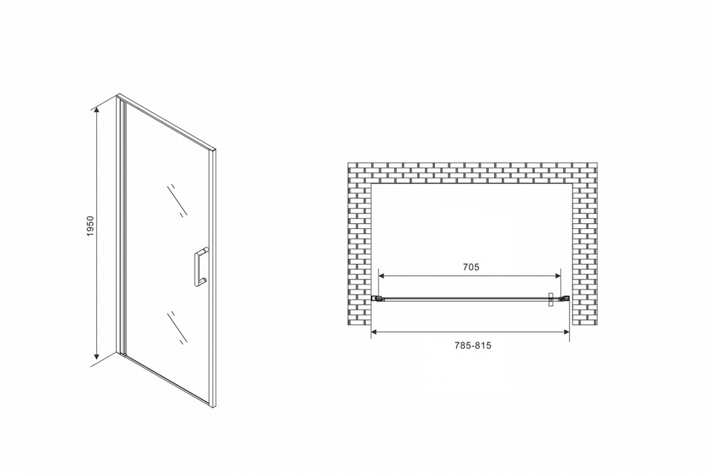 Душевая дверь Abber Sonnenstrand AG04080B 80x195