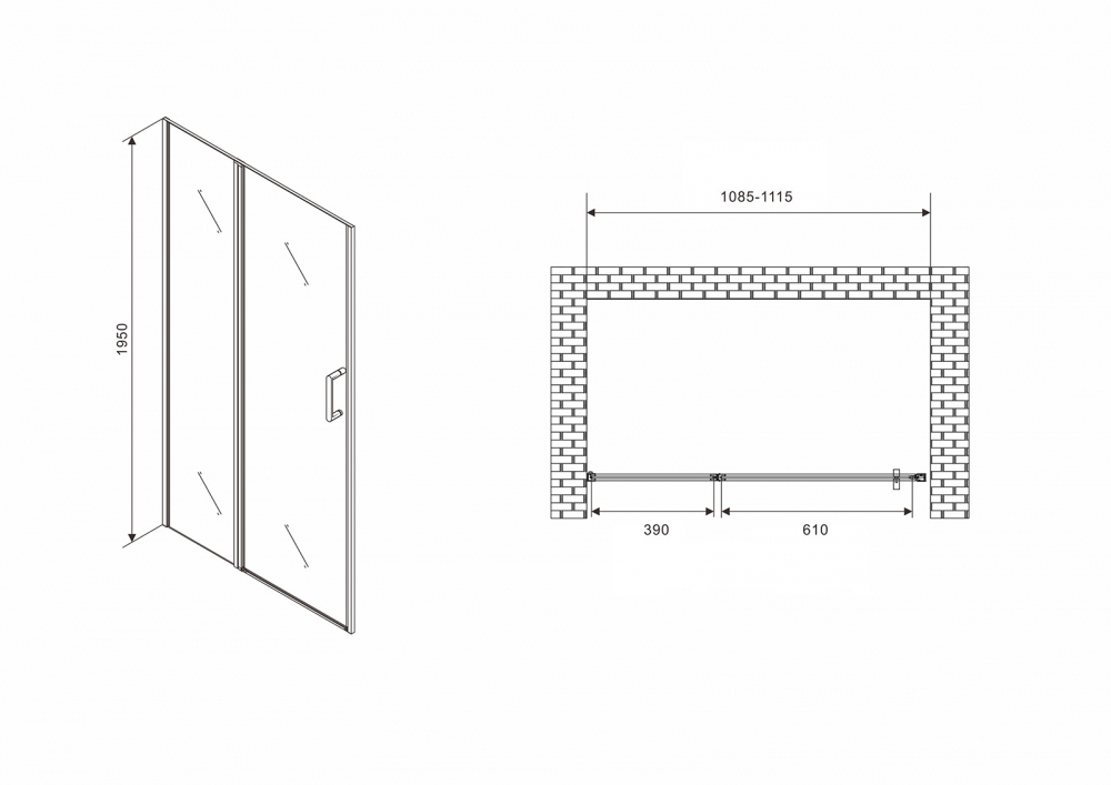 Душевая дверь Abber Sonnenstrand AG04110BS 110x195