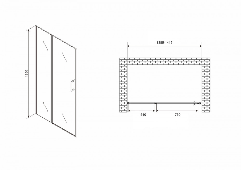 Душевая дверь Abber Sonnenstrand AG04140S 140x195