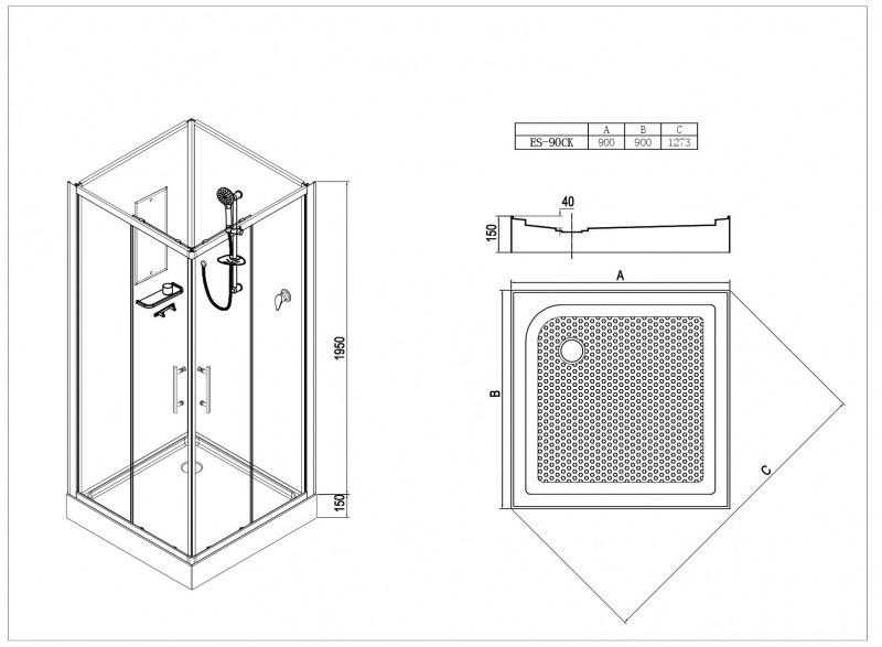 Душевая кабина Esbano ES-90CK 90x90