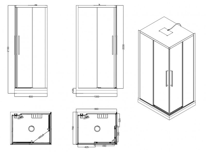 Душевая кабина Esbano ESM-108CKR R 100x80