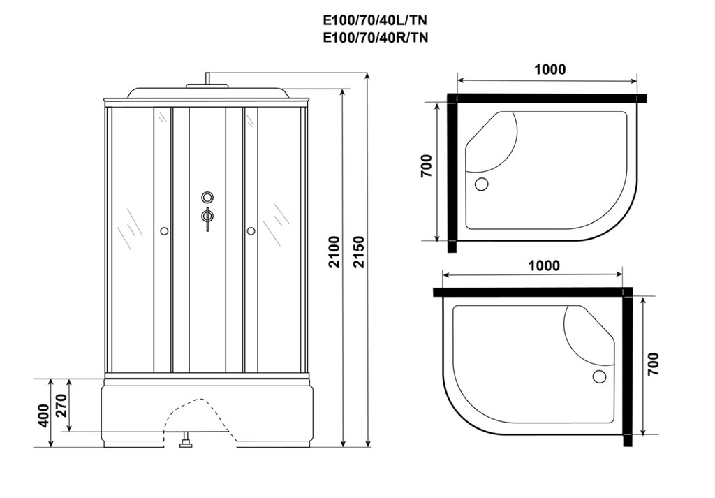 Душевая кабина Niagara Eco E100/70/40L/TN 100x70