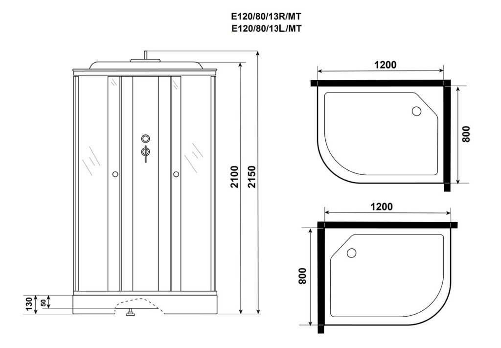 Душевая кабина Niagara Eco E120/80/13L/TN 120x80