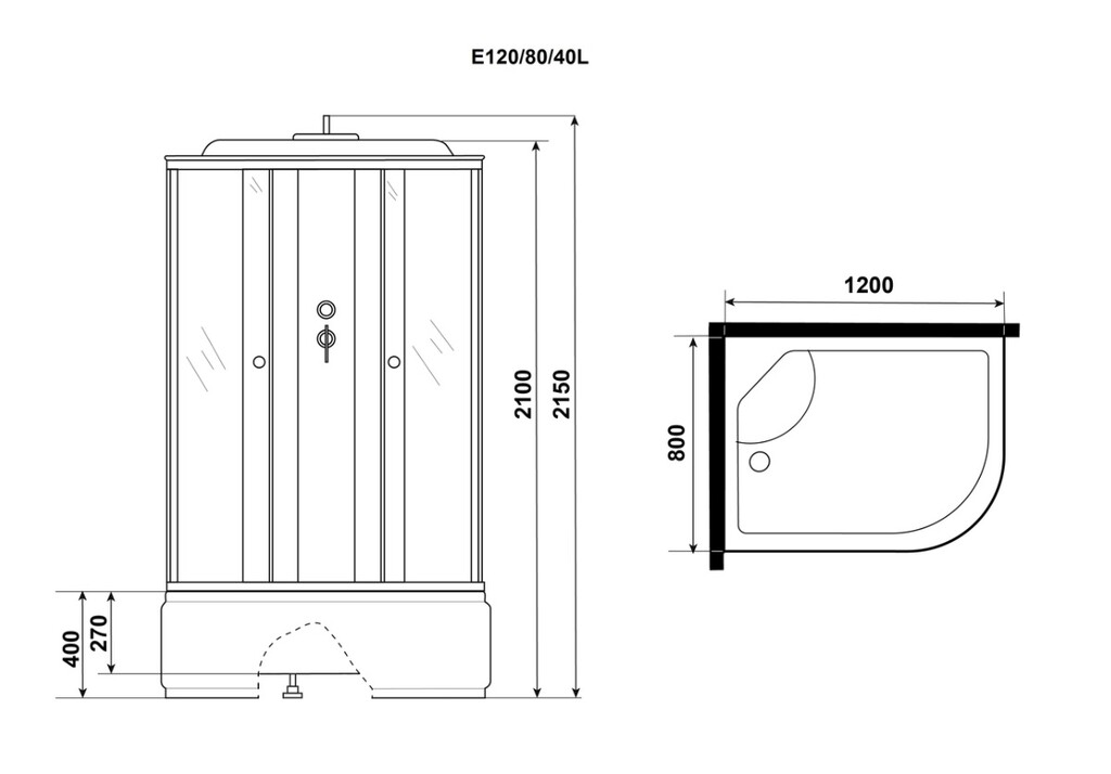 Душевая кабина Niagara Eco E120/80/40L/MT 120x80