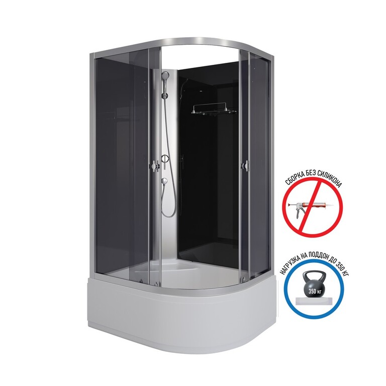 Душевая кабина Niagara Eco E100/80/40L/TN/BK 100x80