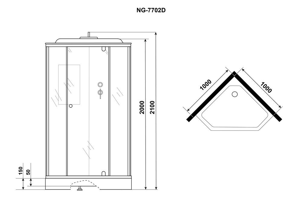 Душевая кабина Niagara Lux NG-7702DM 100x100