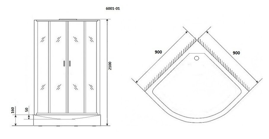 Душевая кабина Niagara Premium NG-6001-01 90x90