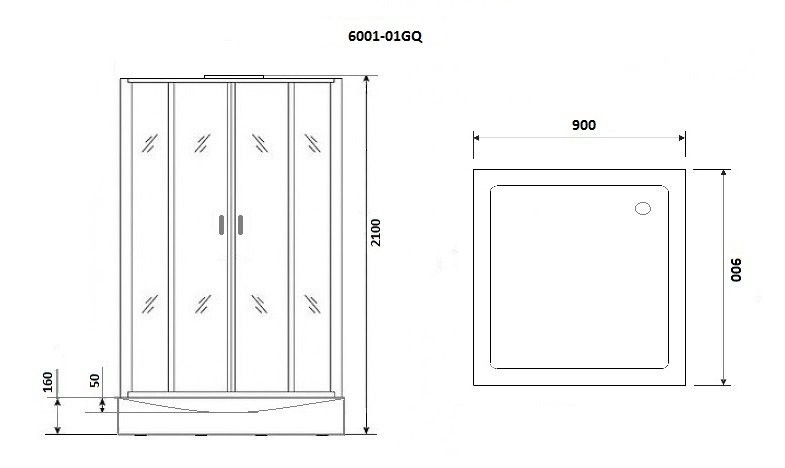 Душевая кабина Niagara Premium NG-6001-01GQ 90x90