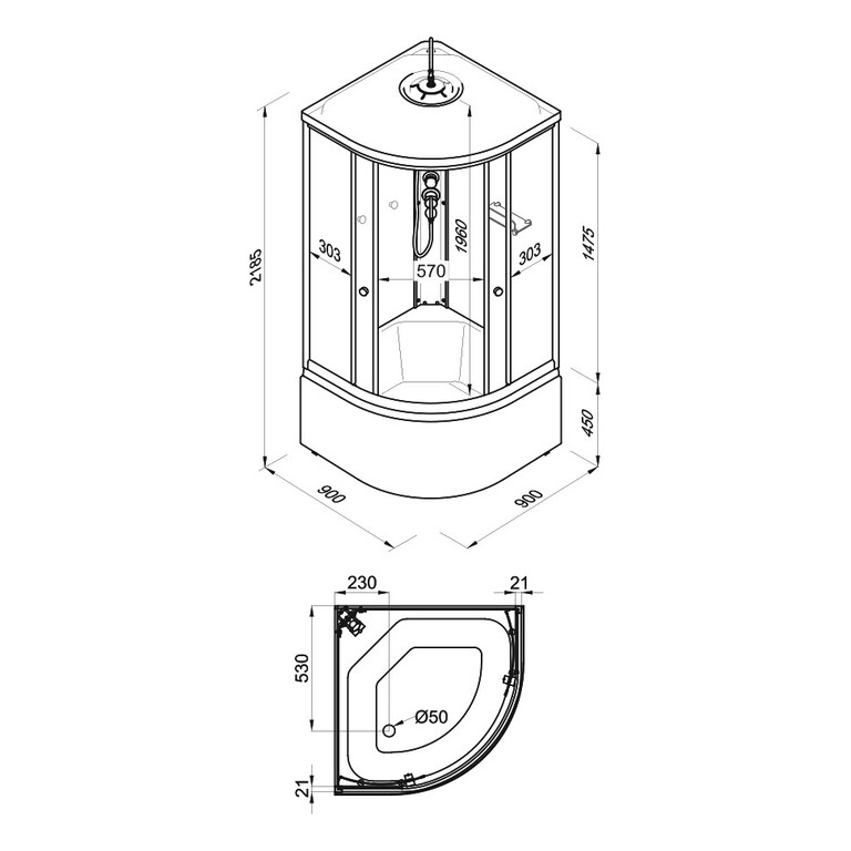 Душевая кабина Triton Вельвет Б 90x90