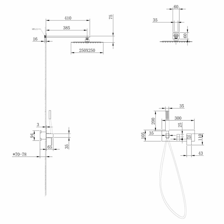 Душевая система Abber Daheim AF8218SP