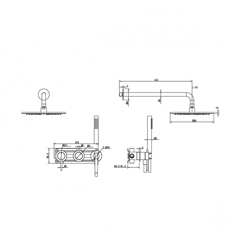 Душевая система Abber Wasser Kreis 316 AF8118BG