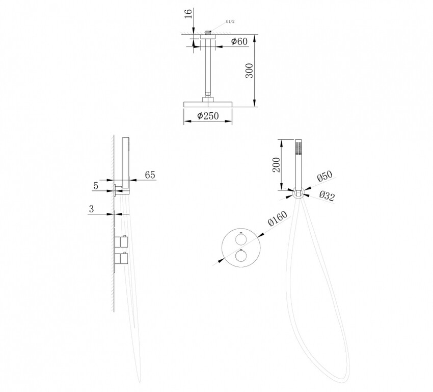 Душевая система Abber Wasser Kreis AF8121B
