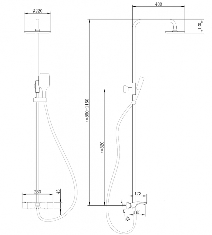 Душевая система Abber Thermostat AF8516B