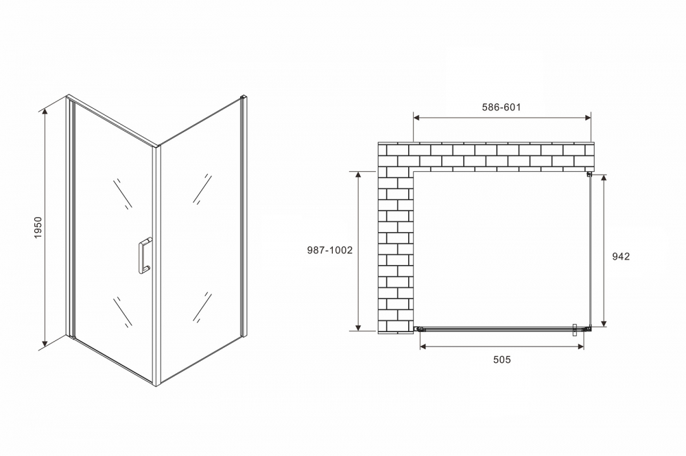 Душевое ограждение Abber Sonnenstrand AG04060-S100 60x100