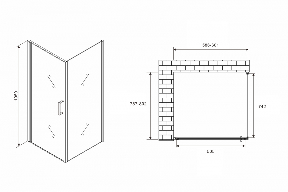 Душевое ограждение Abber Sonnenstrand AG04060-S80 60x80