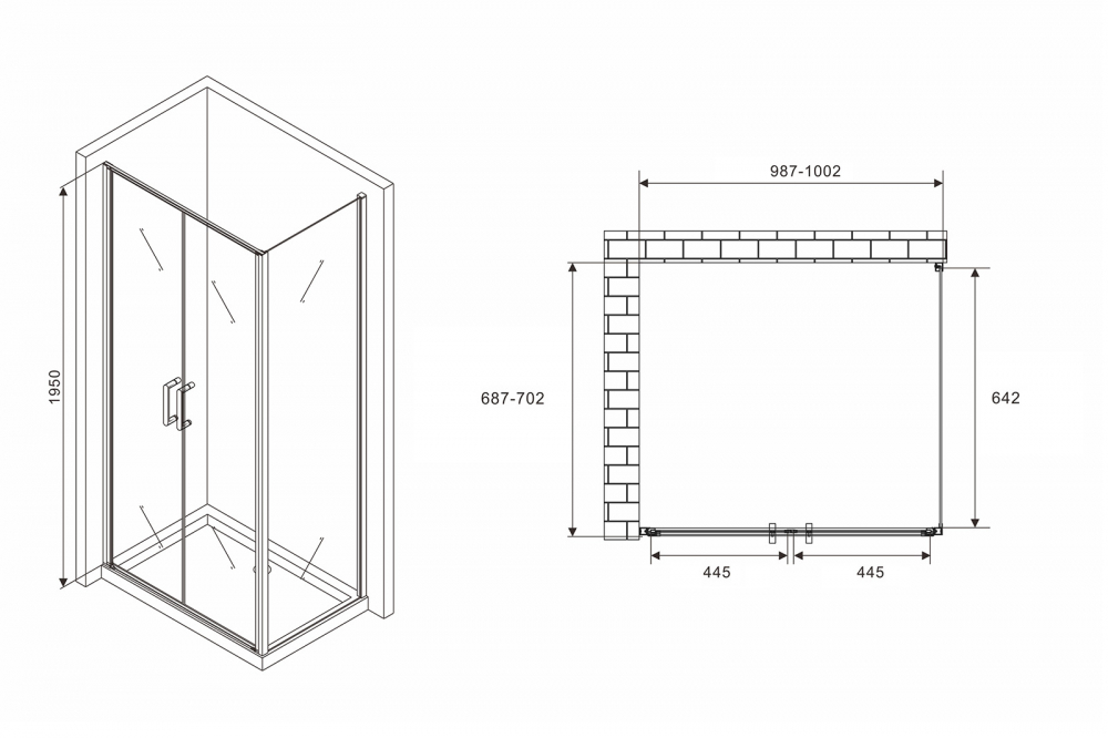 Душевое ограждение Abber Sonnenstrand AG04100C-S70 100x70