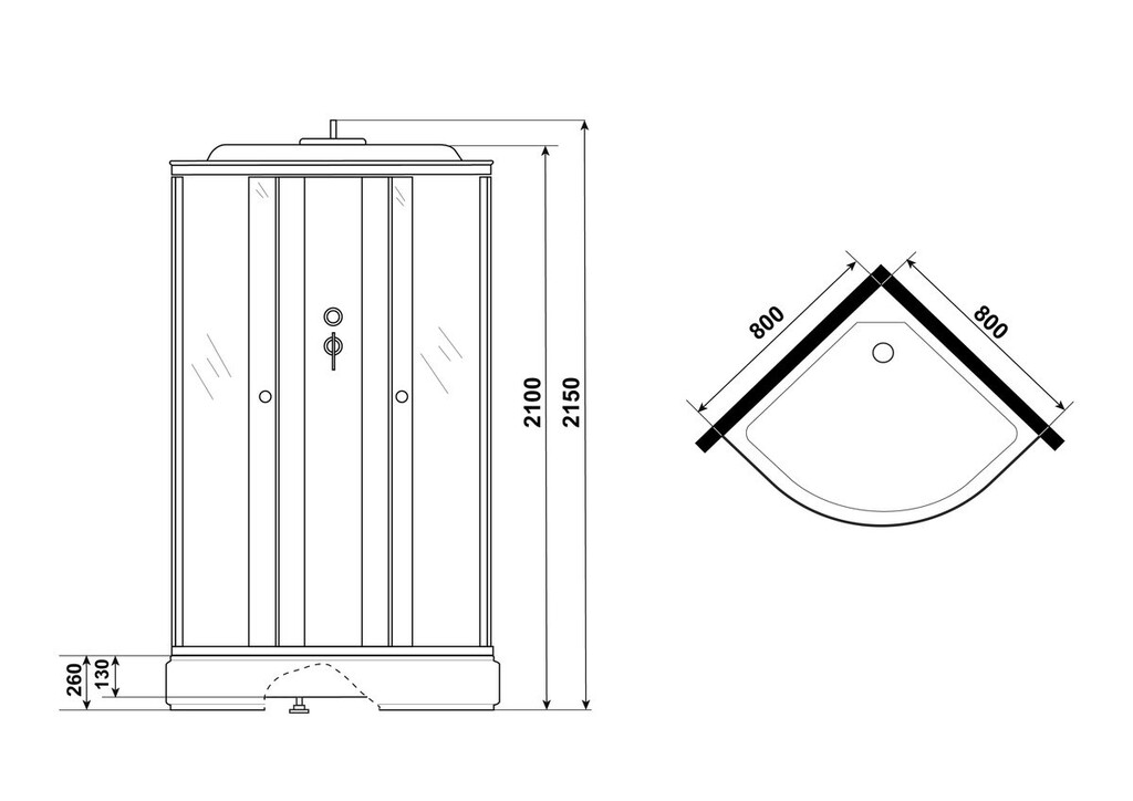 Душевая кабина Niagara Eco E80/26/MT 80x80
