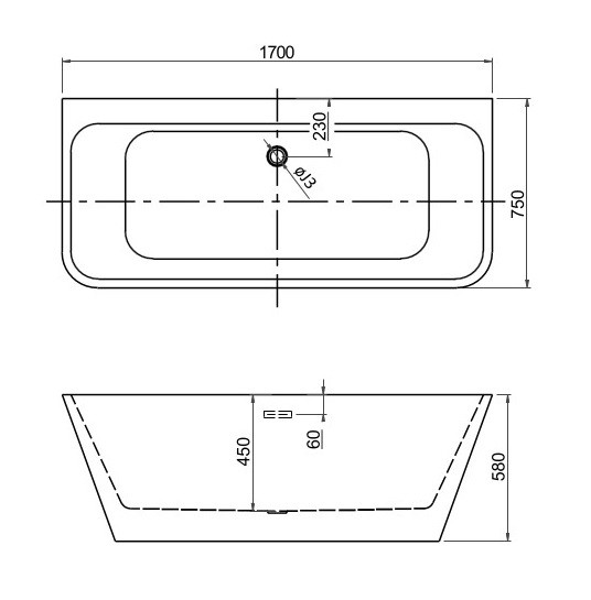 Акриловая ванна Aquatek Элегия AQ-113775WT 170x75