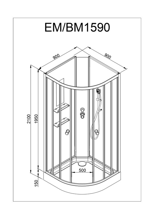 Душевая кабина AvaCan EM1590 N 90x90