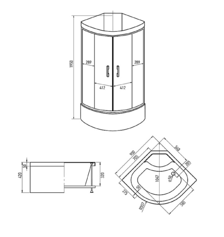 Душевая кабина Erlit ER3509TPE-C4-RUS 90x90