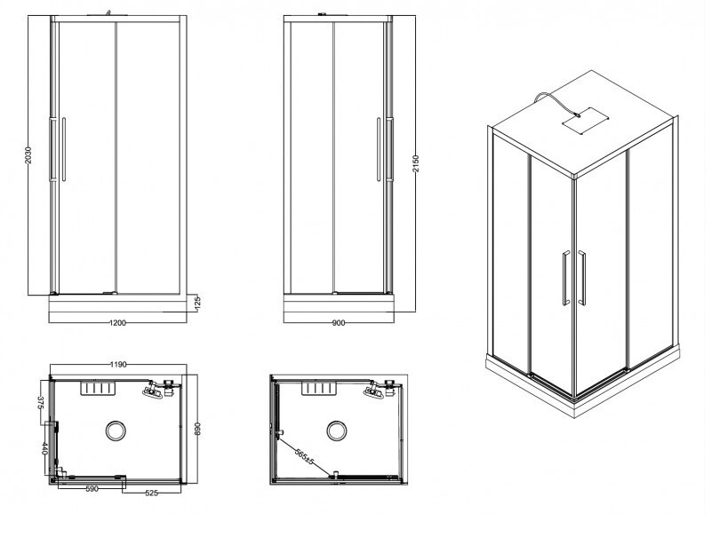 Душевая кабина Esbano ESM-129CKR L 120x90