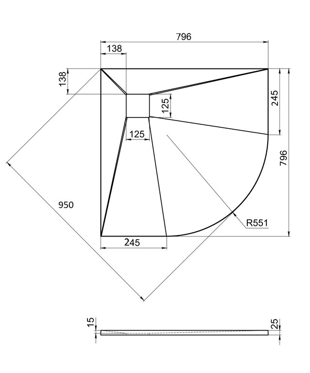 Душевой поддон Good Door Essentia R 80x80 белый ЛП00314