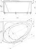Акриловая ванна Акватек Альтаир 160x120 L