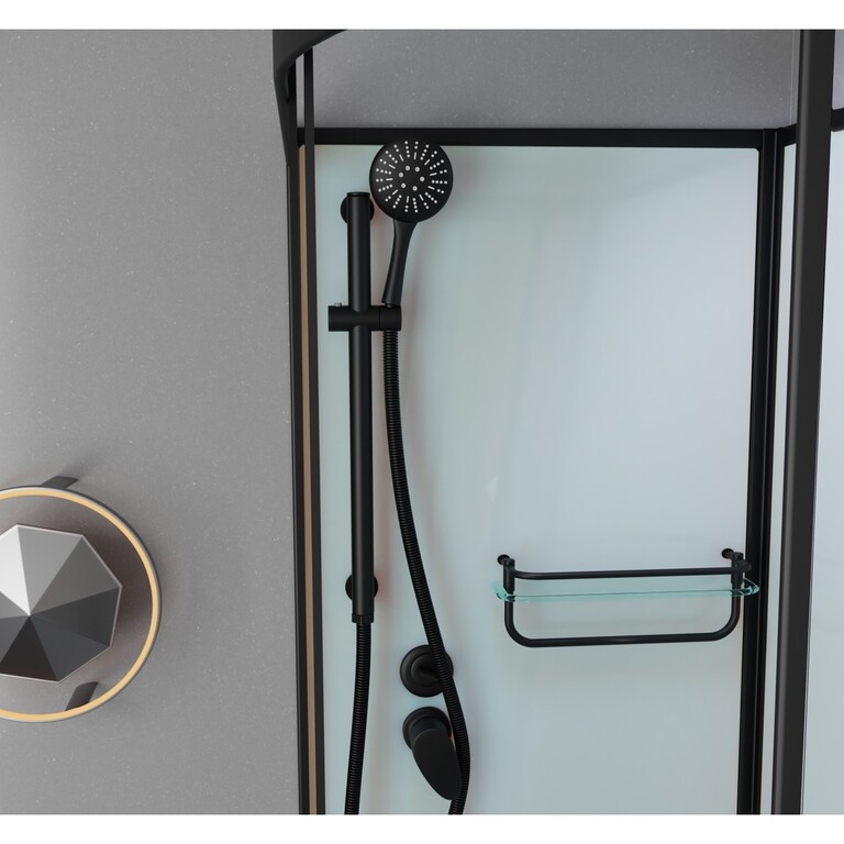 Душевая кабина Frank F412/1L Black Б/К 120x80