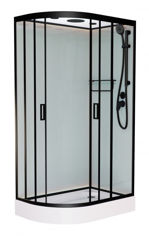 Душевая кабина Frank F411R M Black 110x80