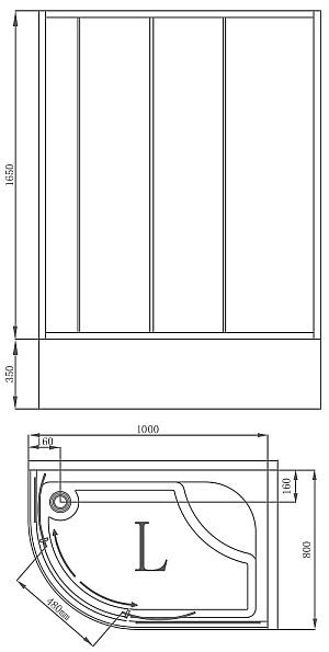 Душевой уголок BandHours Extreme L 100x80