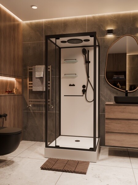 Душевая кабина Frank F401 Black 90x90