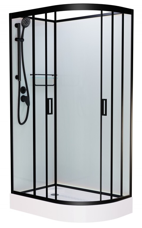 Душевая кабина Frank F412L M Black Б/К 120x80