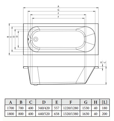 Акриловая ванна C-Bath Galaxy 180x80