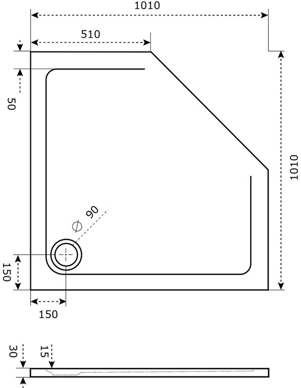 Душевой поддон Good Door Пента 100x100 белый ЛП00009