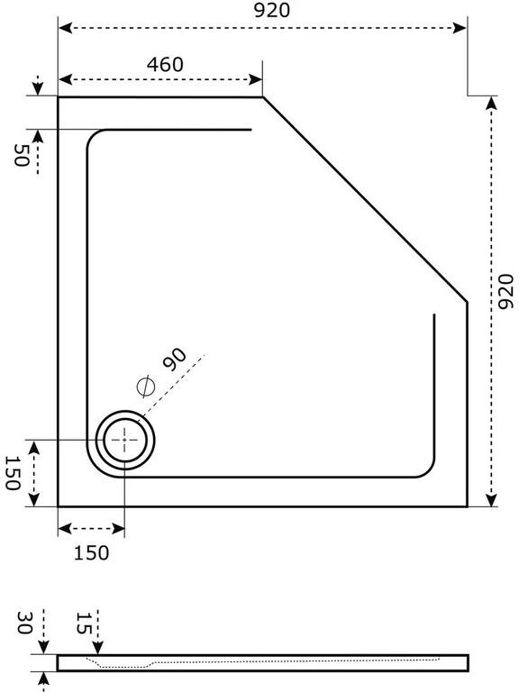 Душевой поддон Good Door Пента 90x90 белый ЛП00010