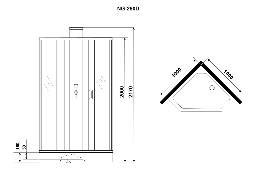 Душевая кабина Grossman GR-250D 100x100