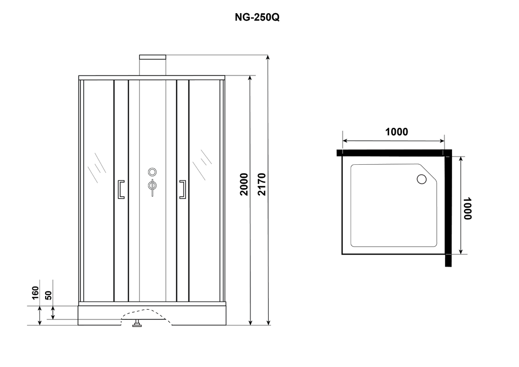 Душевая кабина Grossman GR-250Q 100x100