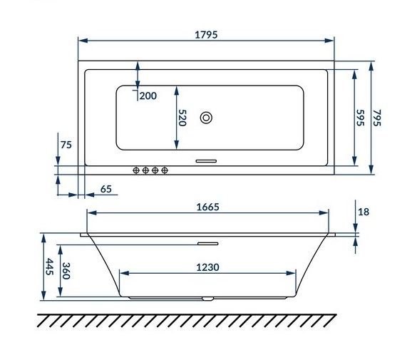 Акриловая ванна Excellent Heaven Slim 180x80