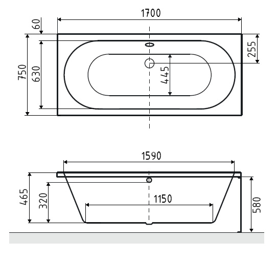 Акриловая ванна Excellent Oceana 170x75