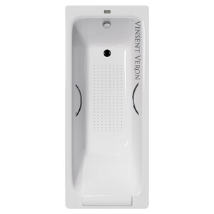 Чугунная ванна Vinsent Veron Italon 170x70x45 с хромированными ручками и а/п