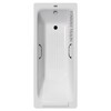 Чугунная ванна Vinsent Veron Italon 170x70x45 с черными матовыми ручками и а/п