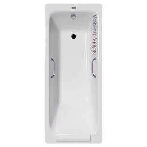 Чугунная ванна Vinsent Veron Italon 170x70x45 с хромированными ручками