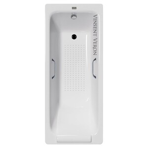 Чугунная ванна Vinsent Veron Italon 170x70x45 с хромированными ручками и а/п