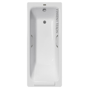 Чугунная ванна Vinsent Veron Italon 170x70x45 с ручками оружейная сталь