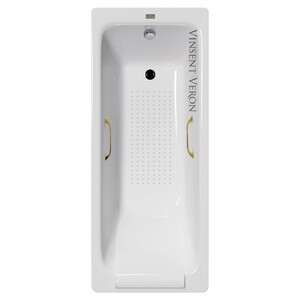 Чугунная ванна Vinsent Veron Italon 170x70x45 с золотыми ручками и а/п