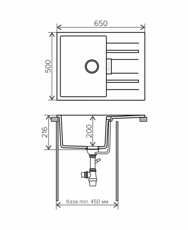 Мойка для кухни Tolero Loft TL-650 черная